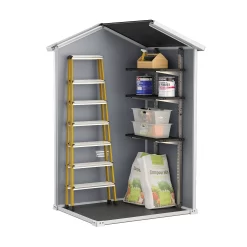 Keter Manor 4x3 Ft Apex Grey Plastic Shed (Base Included) -Gardens and Outdoor Stores keter manor 4x3 ft apex grey plastic shed base included 7290106939677 04t bq