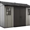 Keter Oakland Apex Tongue & Groove Grey Plastic Shed With Floor -Gardens and Outdoor Stores keter oakland apex tongue groove grey plastic shed with floor7290106934139 01c bq
