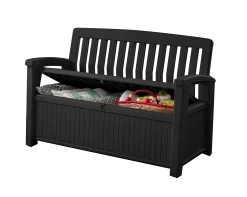 Keter Patio Wood Effect Garden Storage Bench Box - Partial Assembly Required 227L -Gardens and Outdoor Stores keter patio wood effect garden storage bench box partial assembly required 227l7290112634825 02c bq