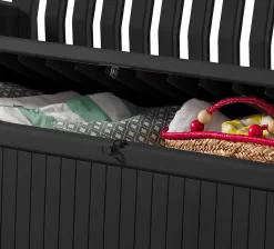 Keter Patio Wood Effect Garden Storage Bench Box - Partial Assembly Required 227L -Gardens and Outdoor Stores keter patio wood effect garden storage bench box partial assembly required 227l7290112634825 38c bq