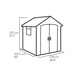 Keter Premier Apex Tongue & Groove Grey Shed With Floor -Gardens and Outdoor Stores keter premier apex tongue groove grey shed with floor7290112634122 01t bq