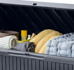 Keter Springwood Plastic Garden Storage Box -Gardens and Outdoor Stores keter springwood plastic garden storage box7290106930292 36c bq 1