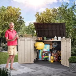 Keter Store It Out Midi Wood Effect Garden Storage Box -Gardens and Outdoor Stores keter store it out midi wood effect garden storage box7290112634276 05i bq