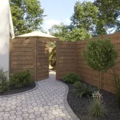 Klikstrom Tiama Pine Horizontal Slats Gate, (H)1.8m (W)0.9m -Gardens and Outdoor Stores klikstrom tiama pine horizontal slats gate h 1 8m w 0 9m5059340668338 01i