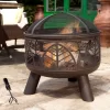 La Hacienda Alexis Steel Firepit 2 La Hacienda Alexis Steel Firepit -Gardens and Outdoor Stores la hacienda alexis steel firepit5055025581688 02i bq