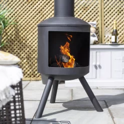 La Hacienda Barola Steel Chiminea -Gardens and Outdoor Stores la hacienda barola steel chiminea5055025585693 04i BQ