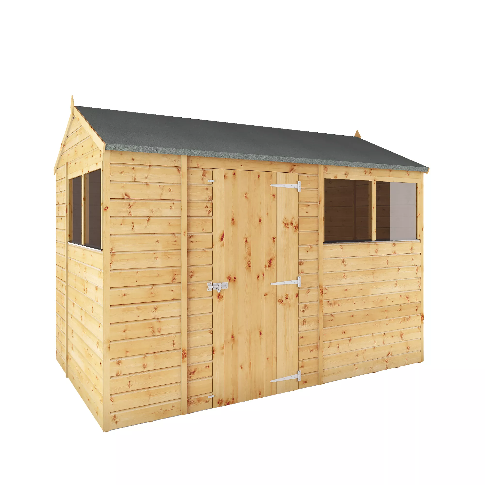 Mercia 10x6 Ft Reverse Apex Tongue & Groove Wooden 4 Windows Shed With Floor 3 Mercia 10x6 Ft Reverse Apex Tongue & Groove Wooden 4 Windows Shed With Floor