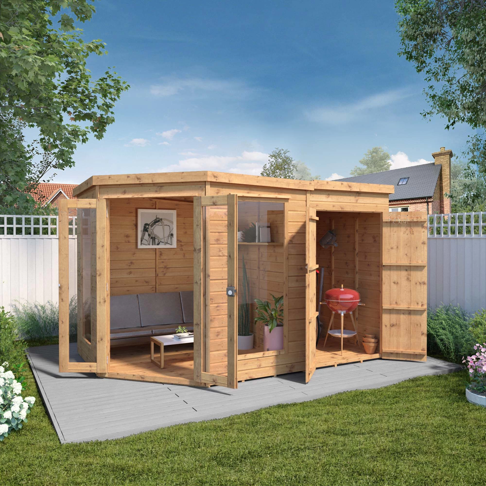 Mercia 11x7 Pent Shiplap Summer House With Double Door 3 Mercia 11x7 Pent Shiplap Summer House With Double Door