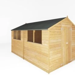 Mercia 12x8 Ft Apex Overlap Wooden 2 Door 4 Windows Shed With Floor -Gardens and Outdoor Stores mercia 12x8 ft apex overlap wooden 2 door 4 windows shed with floor5029442075136 03c