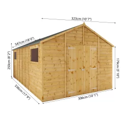 Mercia 18x10 Apex Shiplap Workshop With Double Door -Gardens and Outdoor Stores mercia 18x10 apex shiplap workshop with double door5029442006291 01t bq