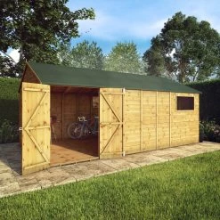 Mercia 18x10 Apex Shiplap Workshop With Double Door -Gardens and Outdoor Stores mercia 18x10 apex shiplap workshop with double door5029442006291 02i bq