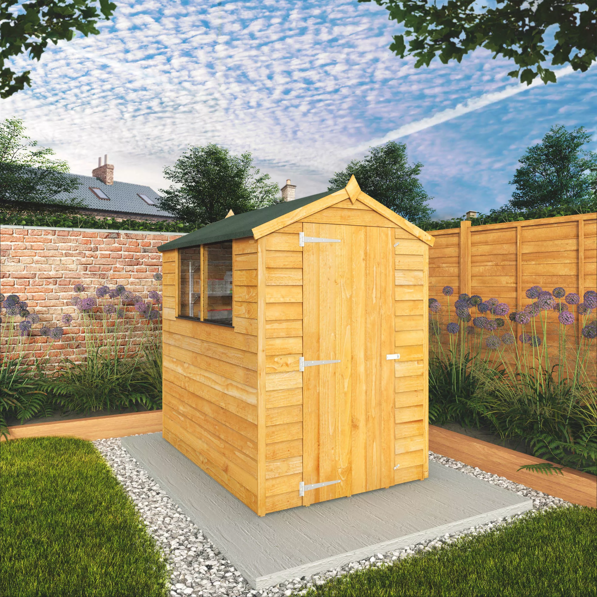 Mercia 6x4 Ft Apex Overlap Wooden 2 Windows Shed With Floor 9 Mercia 6x4 Ft Apex Overlap Wooden 2 Windows Shed With Floor - Image 7