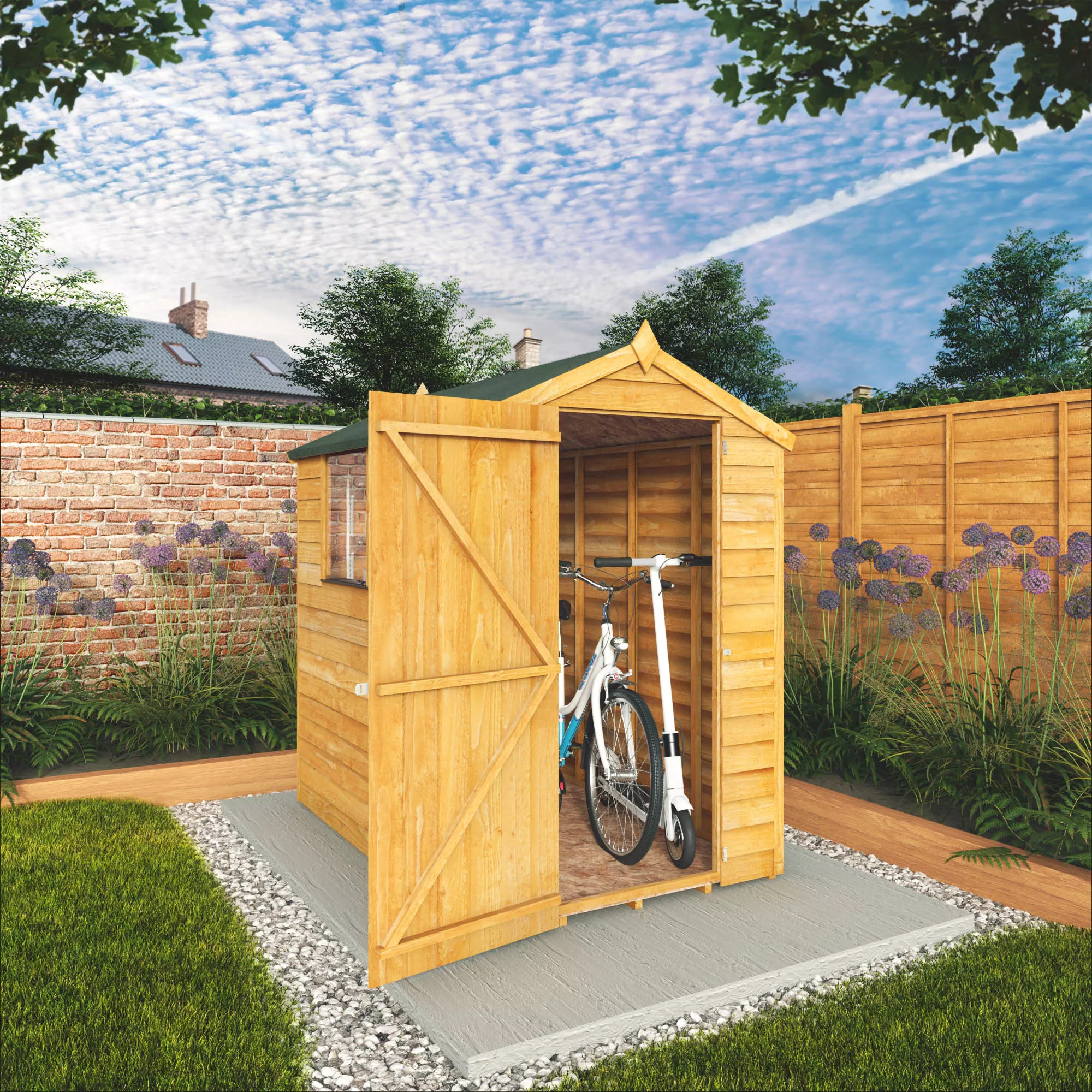 Mercia 6x4 Ft Apex Overlap Wooden 2 Windows Shed With Floor 3 Mercia 6x4 Ft Apex Overlap Wooden 2 Windows Shed With Floor