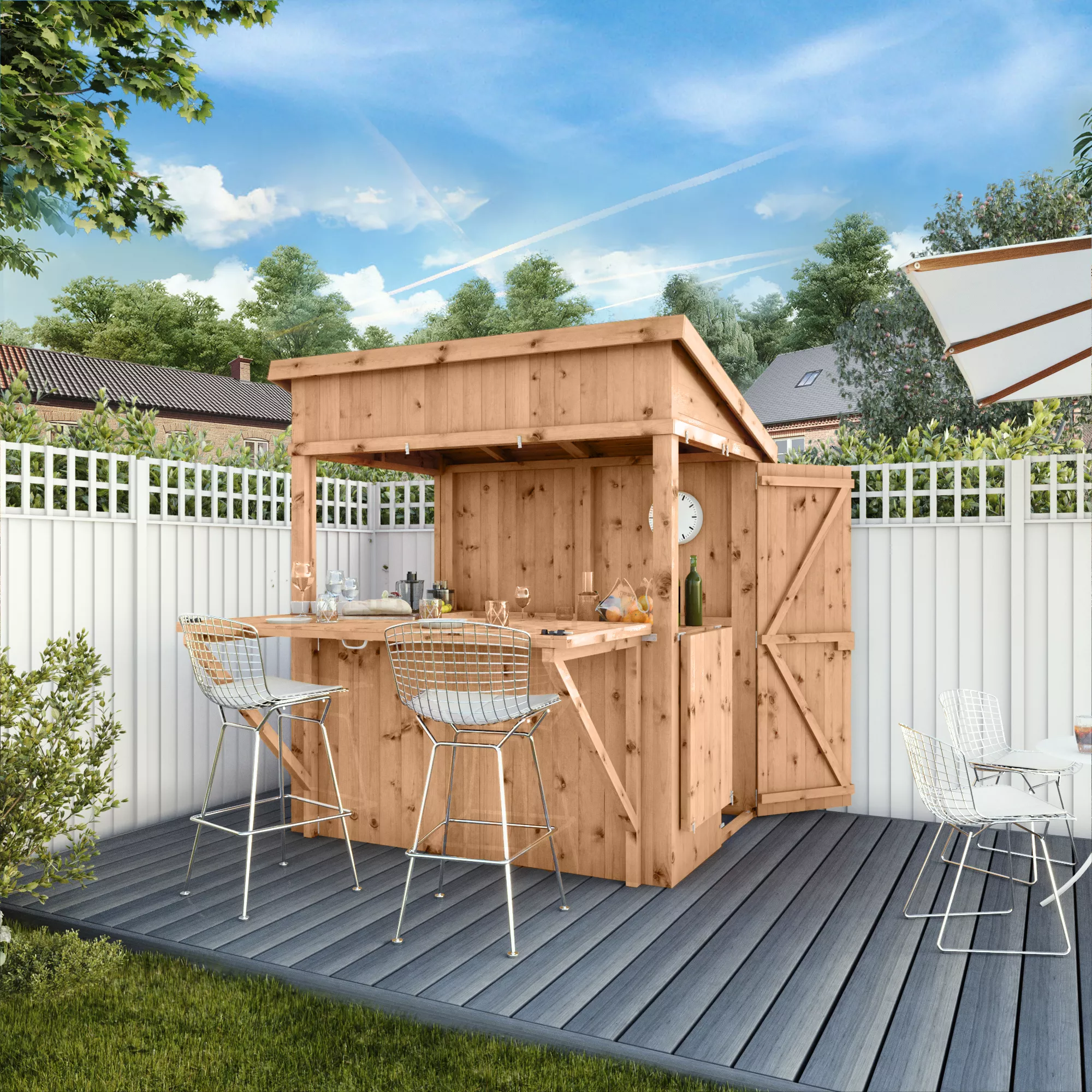 Mercia 6x4 Ft Pent Tongue & Groove Wooden Garden Bar With Single Door 3 Mercia 6x4 Ft Pent Tongue & Groove Wooden Garden Bar With Single Door