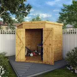 Mercia 7x7 Ft Flat Shiplap Wooden 2 Door 2 Windows Shed With Floor -Gardens and Outdoor Stores mercia 7x7 ft flat shiplap wooden 2 door 2 windows shed with floor5029442006628 02i