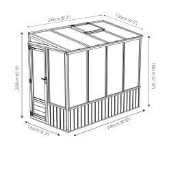 Mercia 8x4 Lean To Greenhouse With Adjustable Vent 18 Mercia 8x4 Lean To Greenhouse With Adjustable Vent -Gardens and Outdoor Stores mercia 8x4 lean to greenhouse with adjustable vent5029442076096 01t bq
