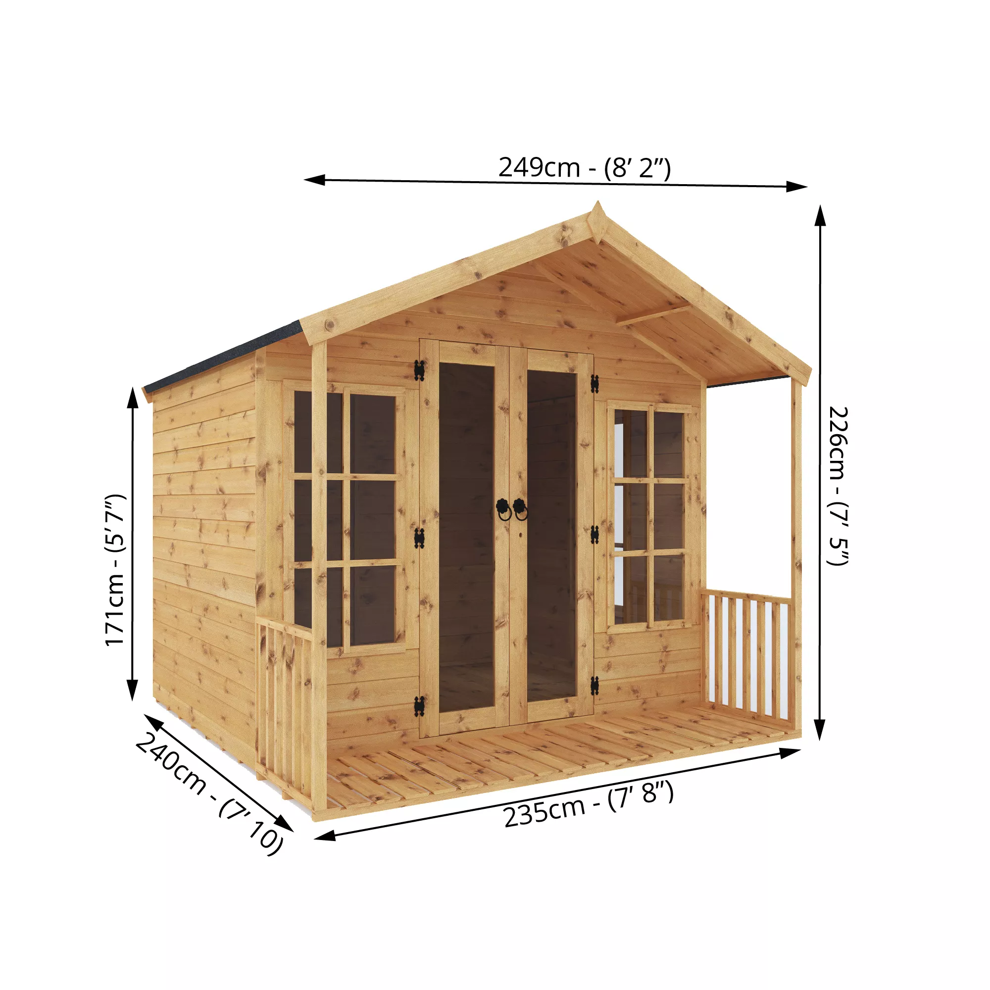 Mercia 8x8 Apex Shiplap Summer House With Double Door 6 Mercia 8x8 Apex Shiplap Summer House With Double Door - Image 4