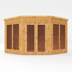Mercia Corner 9x9 Ft Flat Shiplap Wooden Summer House With Double Door -Gardens and Outdoor Stores mercia corner 9x9 ft flat shiplap wooden summer house with double door5029442088563 02c