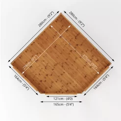 Mercia Corner 9x9 Ft Flat Shiplap Wooden Summer House With Double Door -Gardens and Outdoor Stores mercia corner 9x9 ft flat shiplap wooden summer house with double door5029442088563 02t