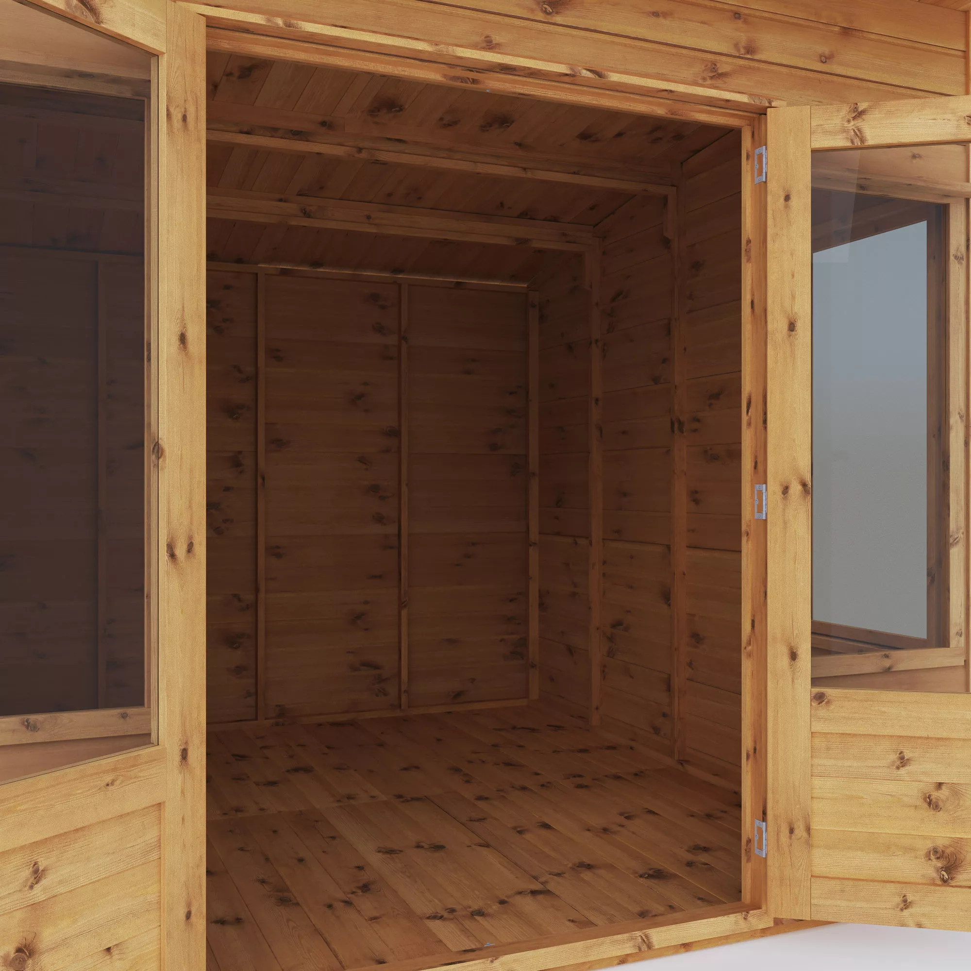 Mercia Helios 8x8 Ft Curved Shiplap Wooden Summer House With Double Door 9 Mercia Helios 8x8 Ft Curved Shiplap Wooden Summer House With Double Door - Image 7