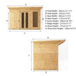 Mercia Maine 12x6 Ft Pent Shiplap Wooden Summer House With Double Door -Gardens and Outdoor Stores mercia maine 12x6 ft pent shiplap wooden summer house with double door5029442008905 01t