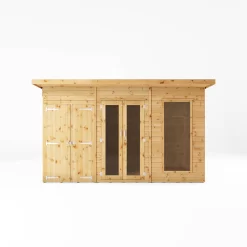 Mercia Maine 12x6 Ft Pent Shiplap Wooden Summer House With Double Door -Gardens and Outdoor Stores mercia maine 12x6 ft pent shiplap wooden summer house with double door5029442008905 02c