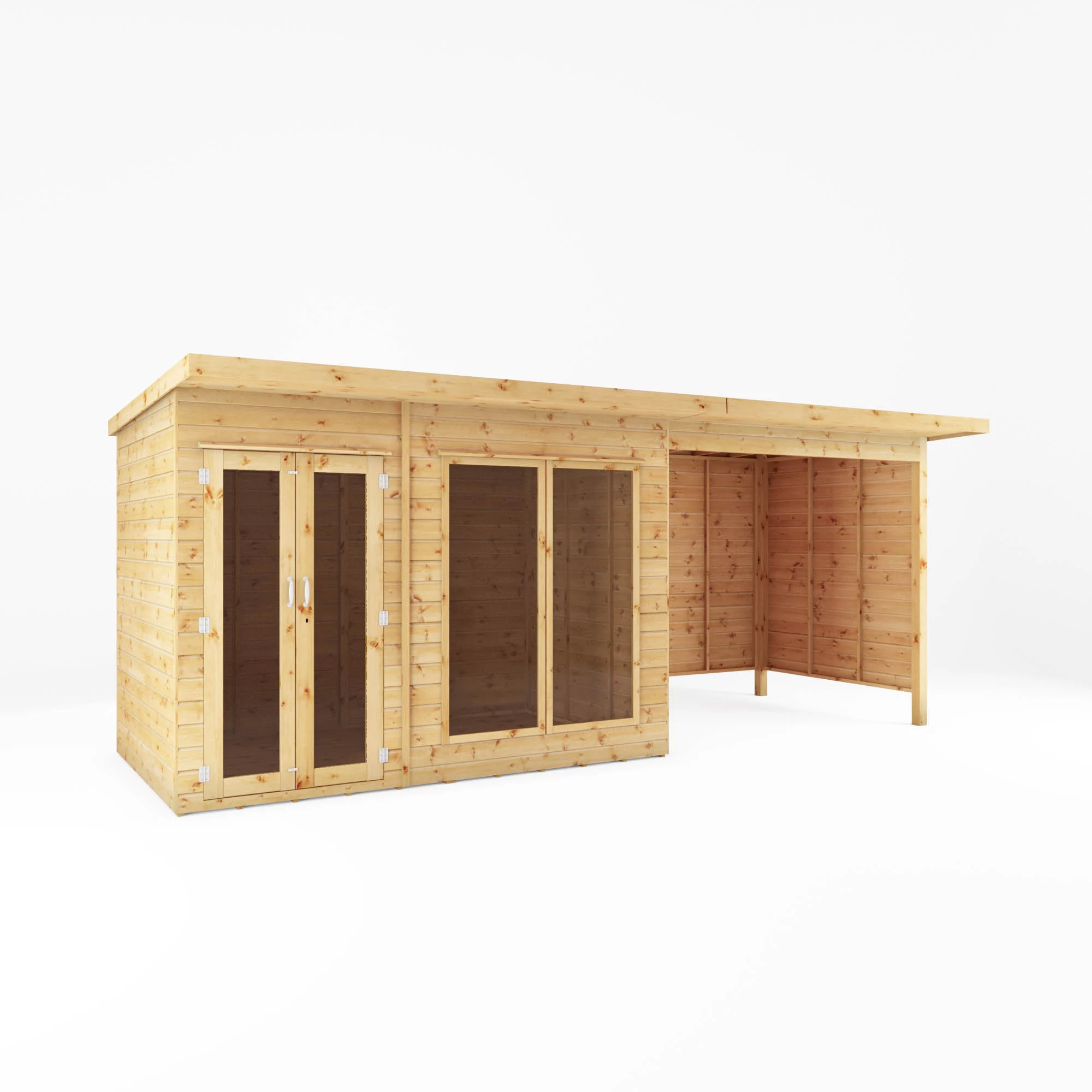 Mercia Maine 18x6 Ft Pent Shiplap Wooden Summer House With Double Door 4 Mercia Maine 18x6 Ft Pent Shiplap Wooden Summer House With Double Door - Image 2