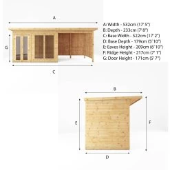 Mercia Maine 18x6 Ft Pent Shiplap Wooden Summer House With Double Door 15 Mercia Maine 18x6 Ft Pent Shiplap Wooden Summer House With Double Door -Gardens and Outdoor Stores mercia maine 18x6 ft pent shiplap wooden summer house with double door5029442008738 01t