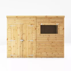 Mercia Premium 10x6 Ft Pent Shiplap Wooden 2 Door Shed With Floor -Gardens and Outdoor Stores mercia premium 10x6 ft pent shiplap wooden 2 door shed with floor5029442009285 02c