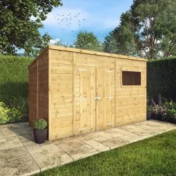 Mercia Premium 12x8 Ft Pent Shiplap Wooden 2 Door Shed With Floor -Gardens and Outdoor Stores mercia premium 12x8 ft pent shiplap wooden 2 door shed with floor5029442009315 01i