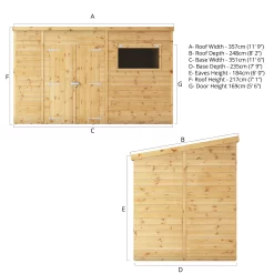 Mercia Premium 12x8 Ft Pent Shiplap Wooden 2 Door Shed With Floor -Gardens and Outdoor Stores mercia premium 12x8 ft pent shiplap wooden 2 door shed with floor5029442009315 01t