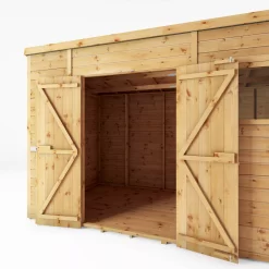 Mercia Premium 12x8 Ft Pent Shiplap Wooden 2 Door Shed With Floor -Gardens and Outdoor Stores mercia premium 12x8 ft pent shiplap wooden 2 door shed with floor5029442009315 03c