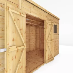 Mercia Premium 12x8 Ft Pent Shiplap Wooden 2 Door Shed With Floor -Gardens and Outdoor Stores mercia premium 12x8 ft pent shiplap wooden 2 door shed with floor5029442009315 04c