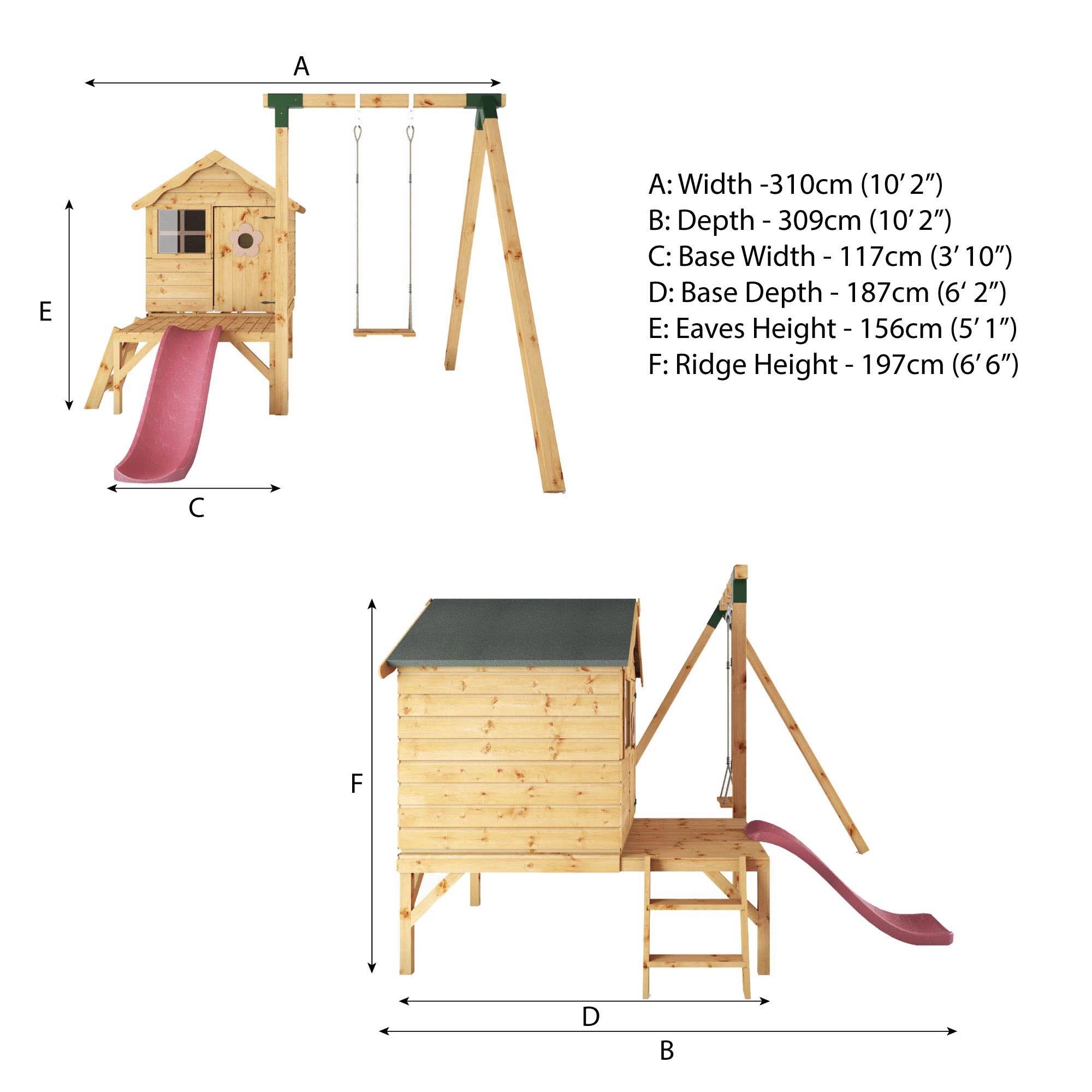 Mercia Snug Wooden Swing Set & Slide 10 Mercia Snug Wooden Swing Set & Slide - Image 8