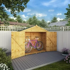Mercia Solid Wood 3x7 Tongue & Groove Apex Bike Store -Gardens and Outdoor Stores mercia solid wood 3x7 tongue groove apex bike store5029442008196 02i