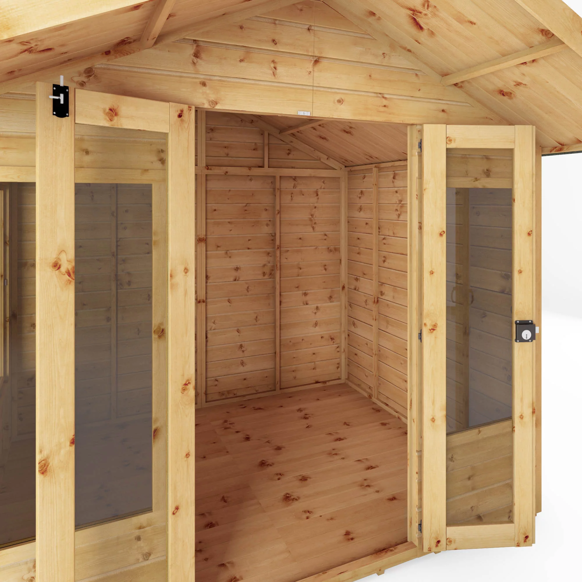 Mercia Sussex 8x6 Ft Apex Shiplap Wooden Summer House With Double Door 7 Mercia Sussex 8x6 Ft Apex Shiplap Wooden Summer House With Double Door - Image 5