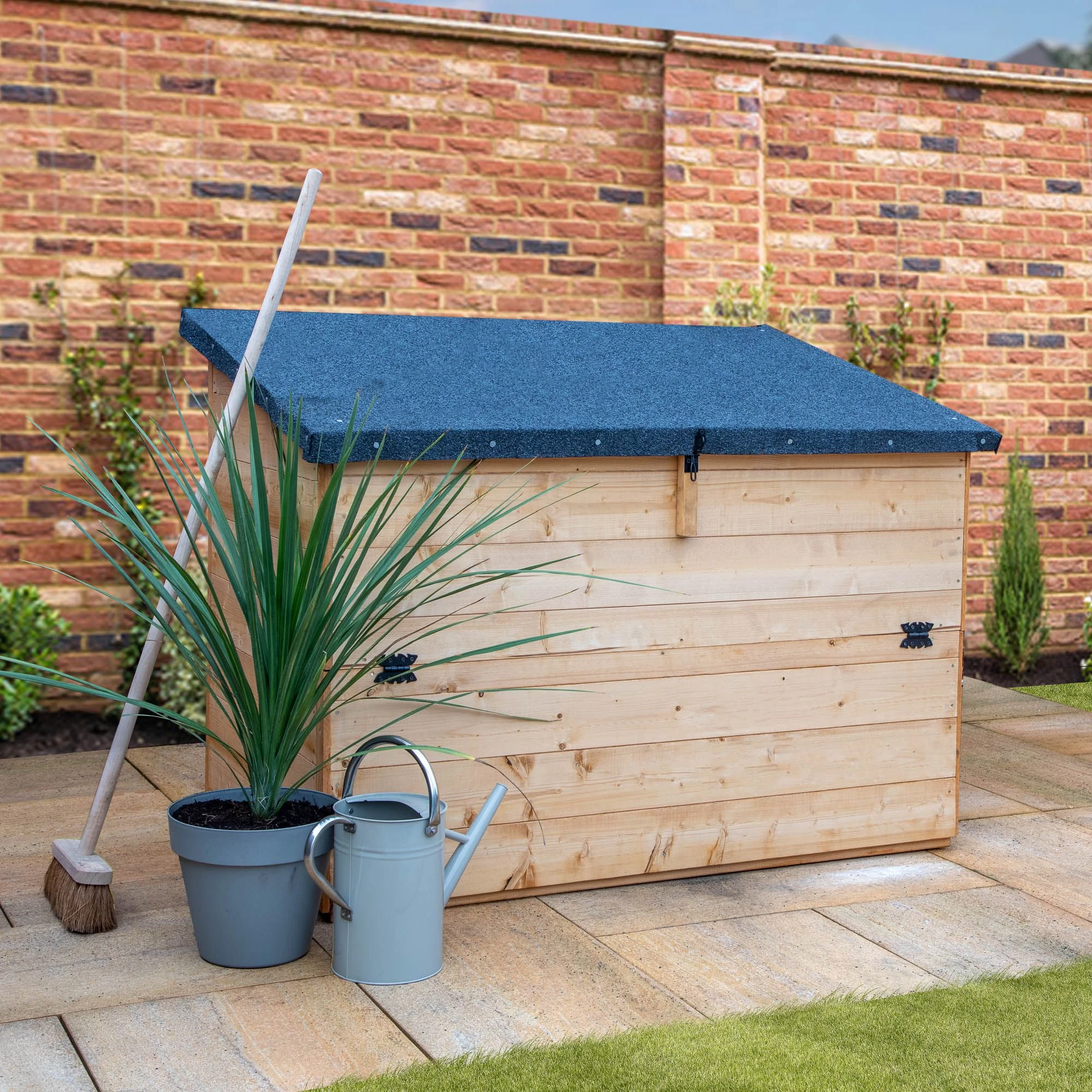 Mercia Tongue & Groove Solid Wood Lift Up Sloping Garden Storage 3 Mercia Tongue & Groove Solid Wood Lift Up Sloping Garden Storage