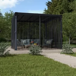 Palram - Canopia 3K Series Grey Polyester (PES) Gazebo Netting, Pack Of 6 (L)2170mm (W)3660mm -Gardens and Outdoor Stores palram canopia 3k series grey polyester pes gazebo netting pack of 6 l 2170mm w 3660mm7290108130751 02i