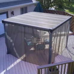 Palram - Canopia 3K Series Grey Polyester (PES) Gazebo Netting, Pack Of 6 (L)2170mm (W)3660mm -Gardens and Outdoor Stores palram canopia 3k series grey polyester pes gazebo netting pack of 6 l 2170mm w 3660mm7290108130751 06i