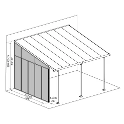 Palram - Canopia 4 Series White Patio Cover Side Wall, (L)3.19m (H)3.05m -Gardens and Outdoor Stores palram canopia 4 series white patio cover side wall l 3 19m h 3 05m7290108137668 01t bq