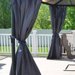 Palram - Canopia 4K Series Grey Polyester (PES) Gazebo Curtain, Pack Of 4 (L)2170mm (W)4360mm -Gardens and Outdoor Stores palram canopia 4k series grey polyester pes gazebo curtain pack of 4 l 2170mm w 4360mm7290108133936 01i