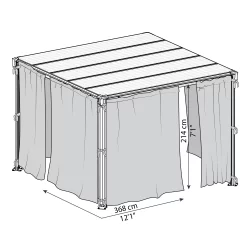 Palram - Canopia 4K Series Grey Polyester (PES) Gazebo Curtain, Pack Of 6 (L)2170mm (W)4010mm 15 Palram - Canopia 4K Series Grey Polyester (PES) Gazebo Curtain, Pack Of 6 (L)2170mm (W)4010mm -Gardens and Outdoor Stores palram canopia 4k series grey polyester pes gazebo curtain pack of 6 l 2170mm w 4010mm7290108133714 01t