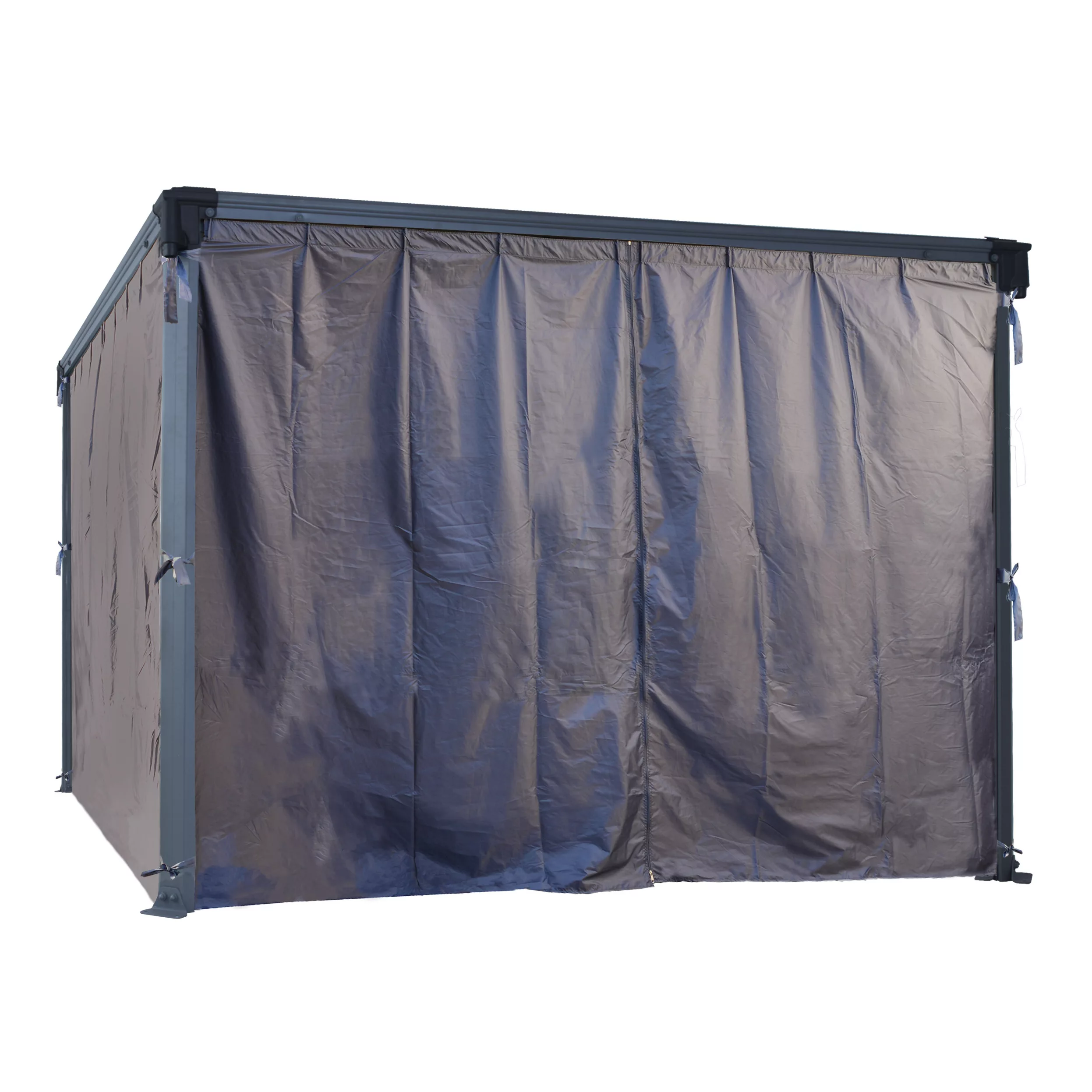 Palram - Canopia 4K Series Grey Polyester (PES) Gazebo Curtain, Pack Of 6 (L)2170mm (W)4010mm 5 Palram - Canopia 4K Series Grey Polyester (PES) Gazebo Curtain, Pack Of 6 (L)2170mm (W)4010mm - Image 3