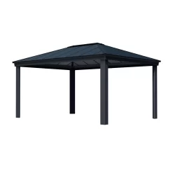 Palram - Canopia Dallas Grey Rectangular Gazebo, (W)4.88m (D)3.64m - Assembly Required -Gardens and Outdoor Stores palram canopia dallas grey rectangular gazebo w 4 88m d 3 64m assembly required7290108601947 01c bq