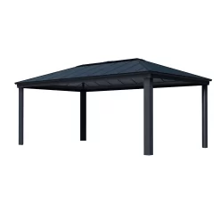 Palram - Canopia Dallas Grey Rectangular Gazebo, (W)6.12m (D)3.64m - Assembly Required -Gardens and Outdoor Stores palram canopia dallas grey rectangular gazebo w 6 12m d 3 64m assembly required7290108601954 01c bq