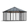 Palram - Canopia Garda Grey Hexagonal Gazebo, (W)5.17m (D)5.95m - Assembly Required