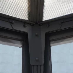 Palram - Canopia Garda Grey Hexagonal Gazebo, (W)5.17m (D)5.95m - Assembly Required -Gardens and Outdoor Stores palram canopia garda grey hexagonal gazebo w 5 17m d 5 95m assembly required7290108137040 05i bq