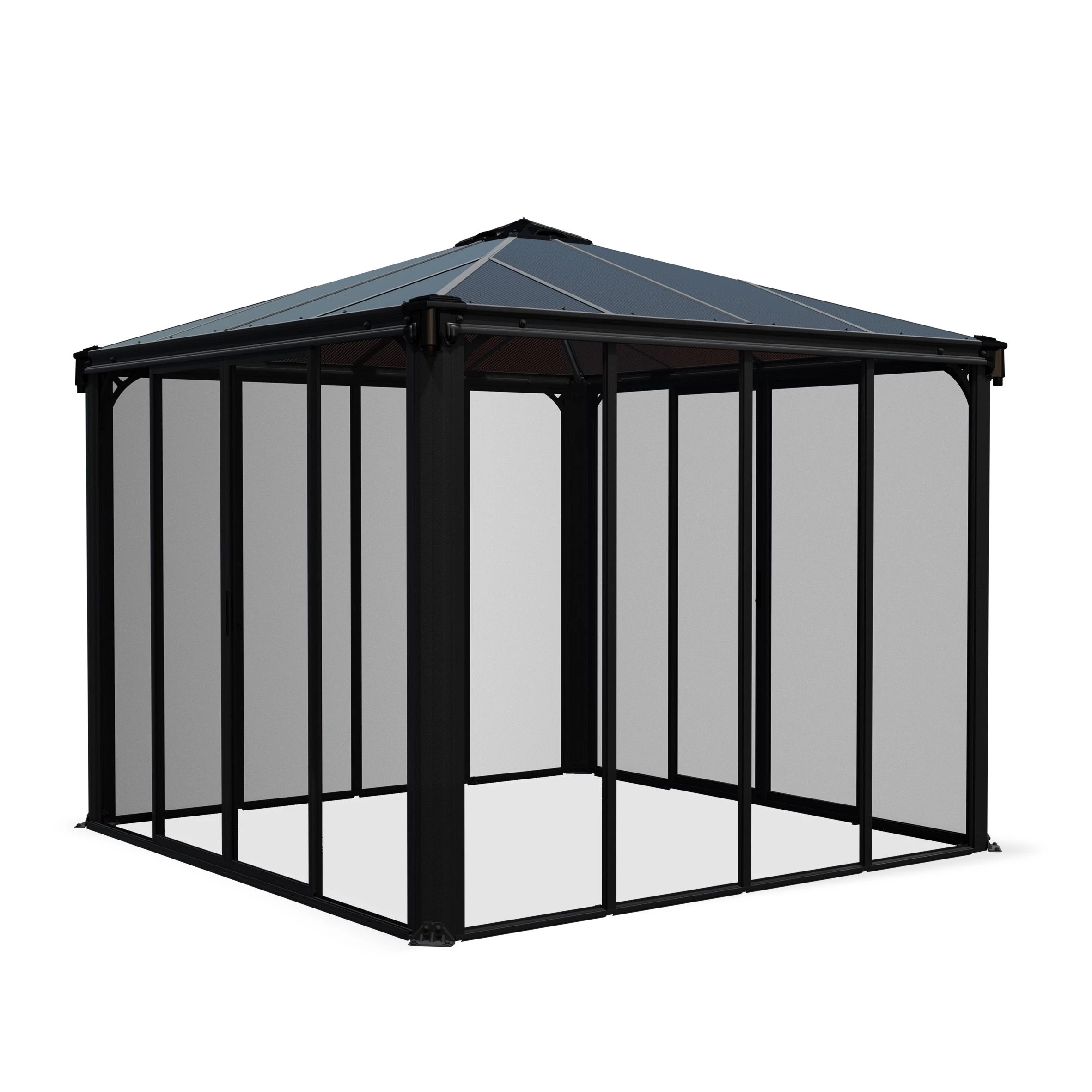 Palram - Canopia Ledro Grey Rectangular Gazebo, (W)2.95m (D)2.95m - Assembly Required 4 Palram - Canopia Ledro Grey Rectangular Gazebo, (W)2.95m (D)2.95m - Assembly Required - Image 2