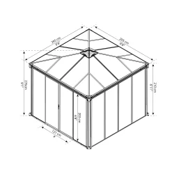 Palram - Canopia Ledro Grey Rectangular Gazebo, (W)2.95m (D)2.95m - Assembly Required 21 Palram - Canopia Ledro Grey Rectangular Gazebo, (W)2.95m (D)2.95m - Assembly Required -Gardens and Outdoor Stores palram canopia ledro grey rectangular gazebo w 2 95m d 2 95m assembly required7290108136524 01t bq