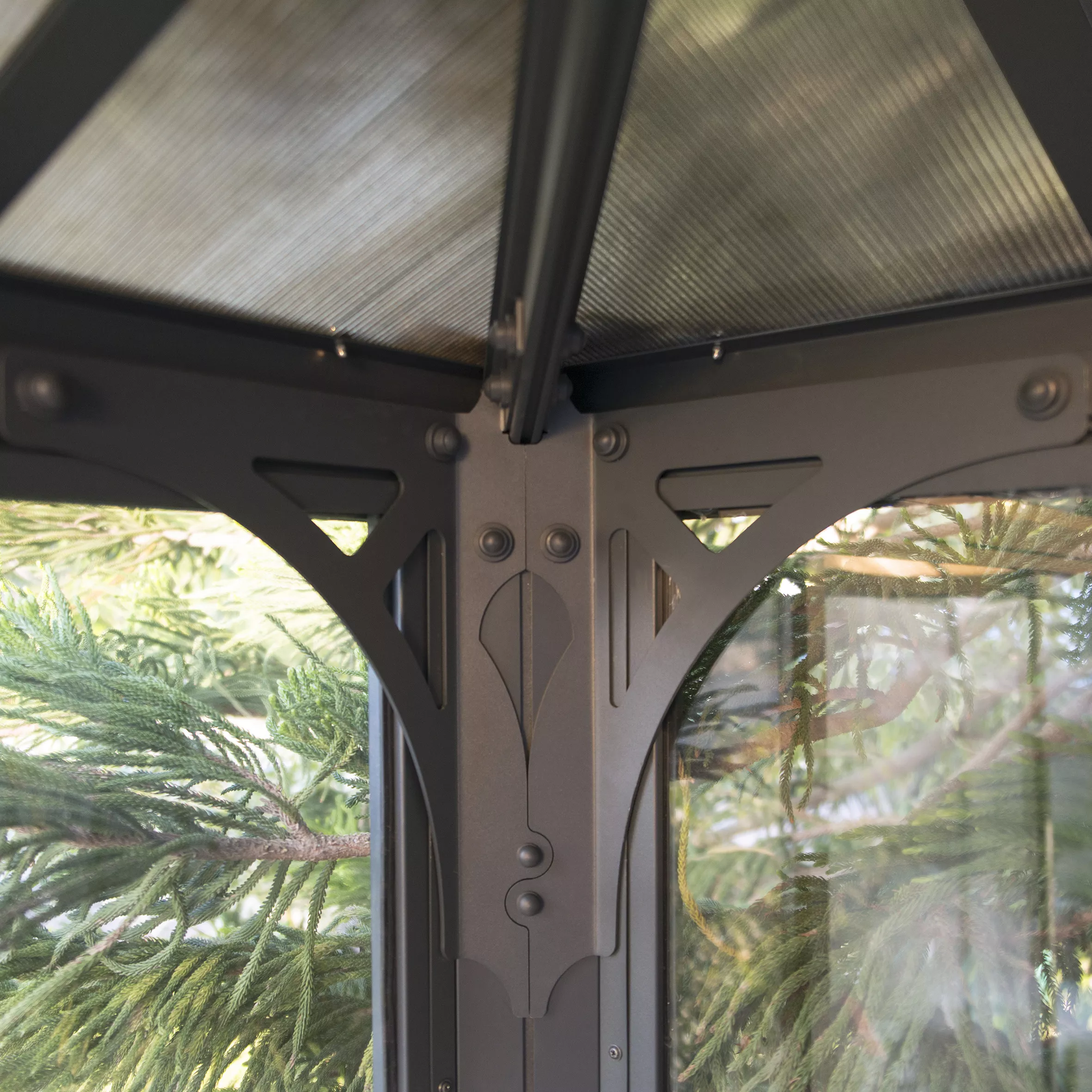 Palram - Canopia Ledro Grey Rectangular Gazebo, (W)2.95m (D)2.95m - Assembly Required 6 Palram - Canopia Ledro Grey Rectangular Gazebo, (W)2.95m (D)2.95m - Assembly Required - Image 4